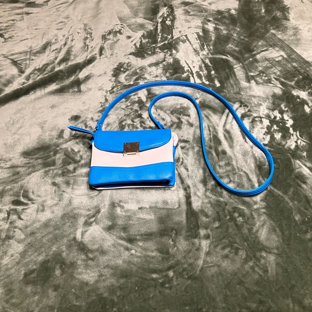 Blue & White Colorblock Crossbody Bag for Women